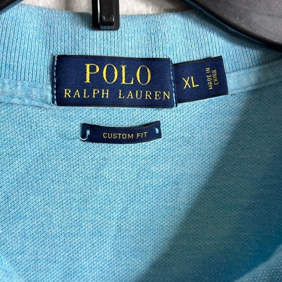 Polo By Ralph Lauren Men Light Blue Polo Shirt Short Sleeve Custom Fit size XL - Picture 4 of 7